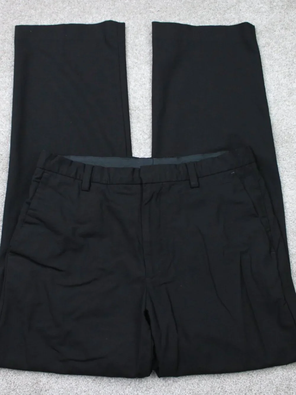 Banana Republic Pants Mens 34x34 Black Dawson Flat Front Wool Stretch Straight